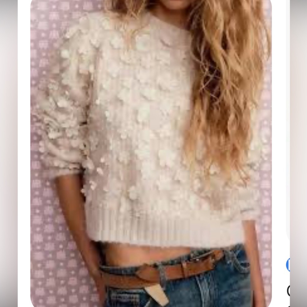 Cream Textured Sweater